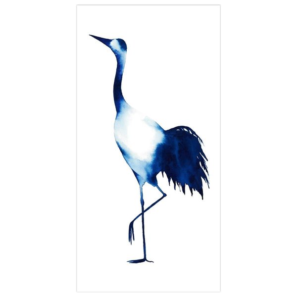 Solid Storage Supplies 48 x 24 in. Ink Drop Crane 2 Blue Frameless Tempered Glass Panel Contemporary Wall Art SO1542759